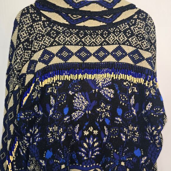 FARM Rio Macaw Forest Beaded Fringe Tie-Belt Cardigan Sweater M - Picture 9 of 10